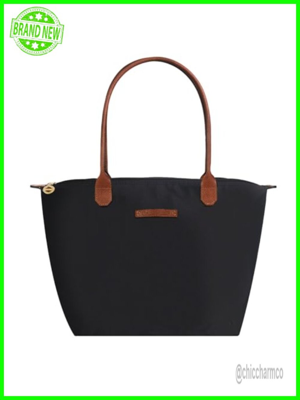 Waterproof Nylon Tote Bag Lightweight Zipper Shoulder Handbag Durable Purse